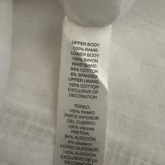 Chico's White Ramie Cotton Midi Skirt Pull-On Size 1/M - Picture 7 of 7